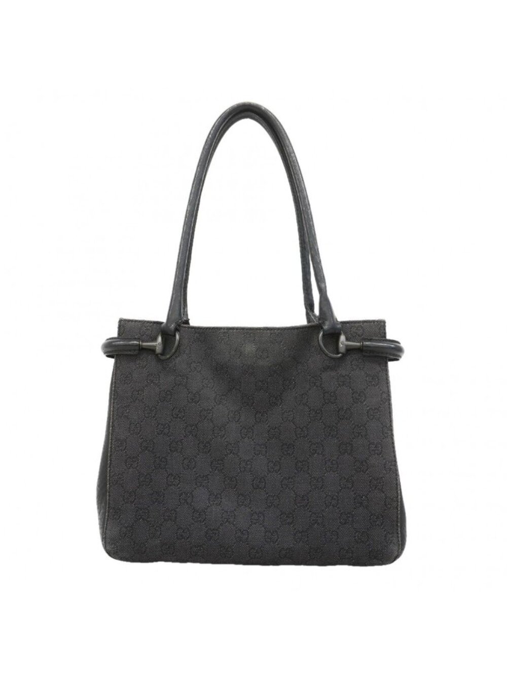 Gucci Tote Denim Black Silver